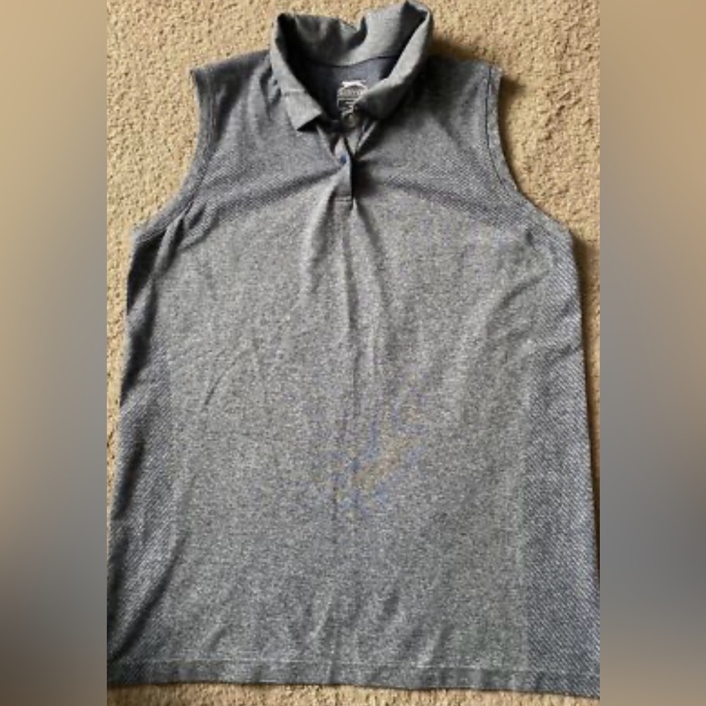 Slazenger Heathered Gray Golf Polo Tank Top